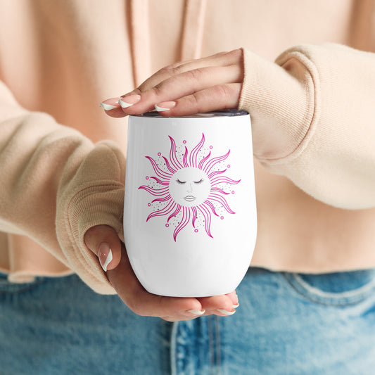 Pink Sun Wine Tumbler